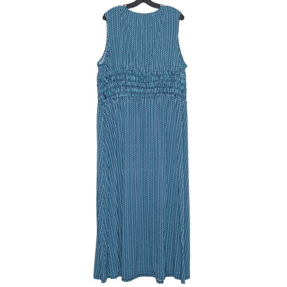 Daisy Fuentes Dress Maxi Coastal Grandma Beachy Boho Cottage Minimalist Blue 2X - Picture 6 of 6